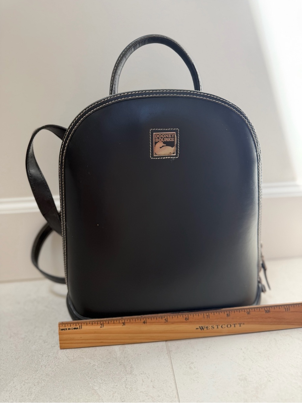 Dooney & Bourke Vintage Small Black Leather Parasol Backpack